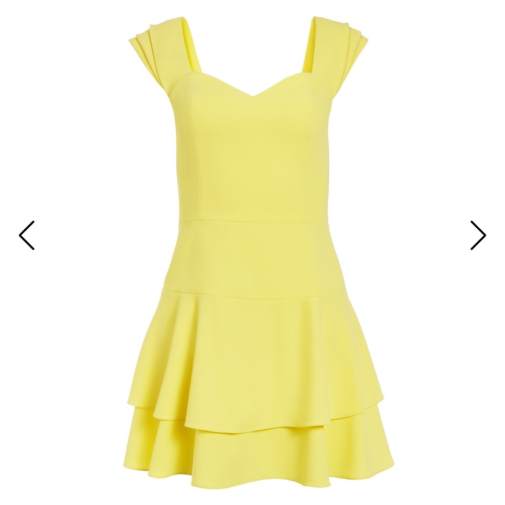 Alice + Olivia Sunny Yellow Layered Mini Dress